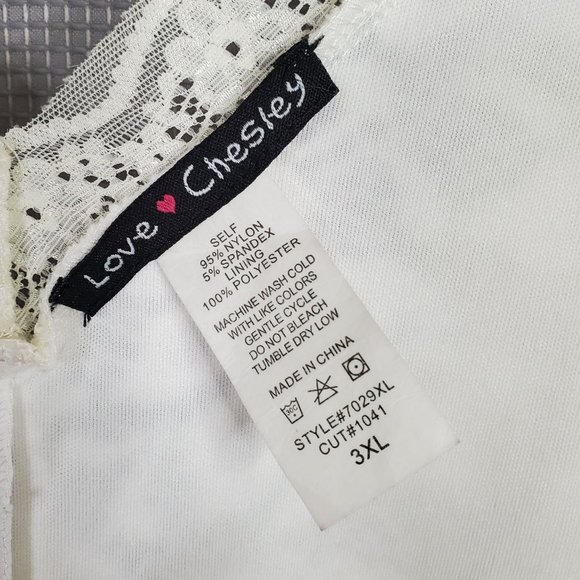 Love Chesley Size 3XL Dress Lace Midi Full Hem V-neck Sleeveless Romantic White - Picture 11 of 11